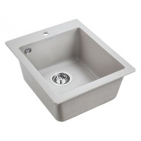 Мойка кухонная Paulmark Kante PM104249-GR, 41.5 см, кварцевая, серый