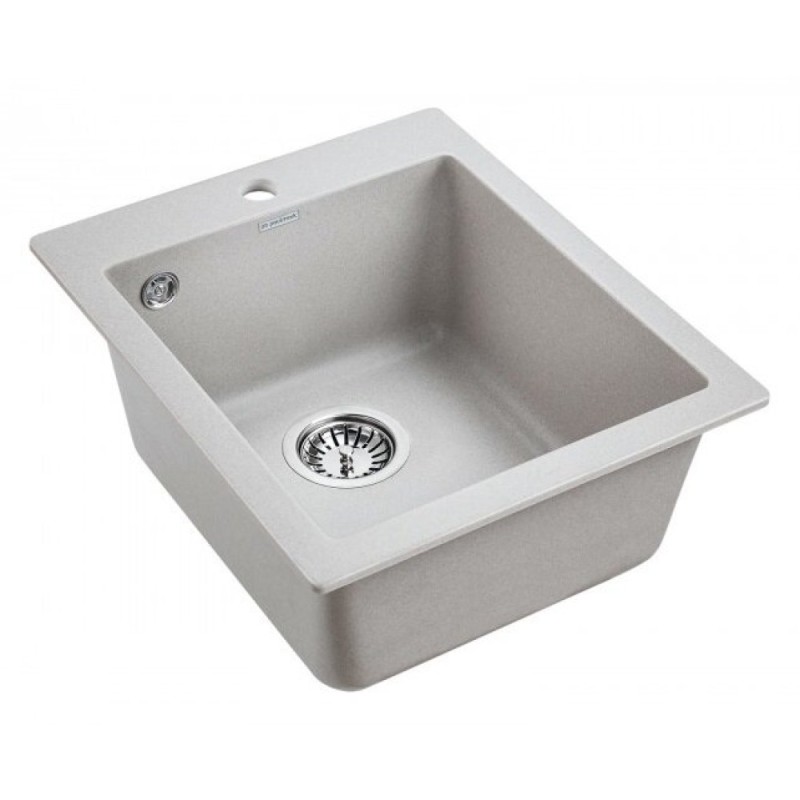 Мойка кухонная Paulmark Kante PM104249-GR, 41.5 см, кварцевая, серый