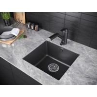 Мойка кухонная Paulmark Gera PM104546-BL, 45 см, кварцевая, черный