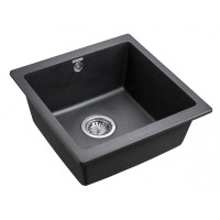 Мойка кухонная Paulmark Gera PM104546-BL, 45 см, кварцевая, черный
