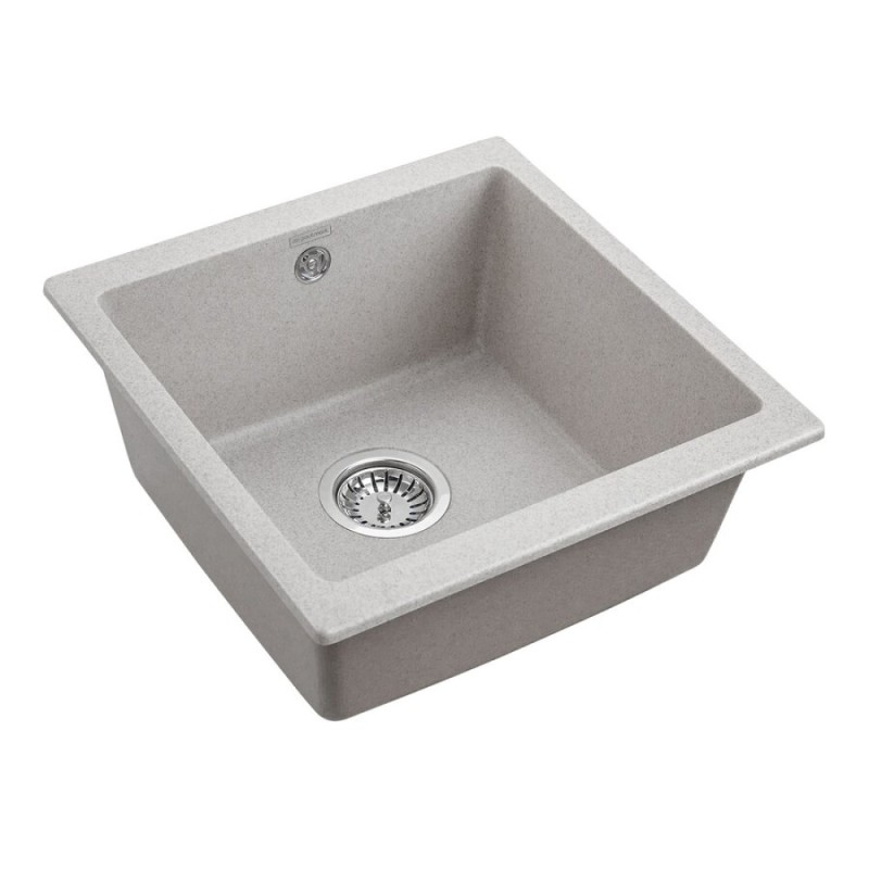 Мойка кухонная Paulmark Gera PM104546-GR, 45 см, кварцевая, серый