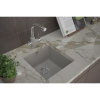 Мойка кухонная Paulmark Gera PM104546-GR, 45 см, кварцевая, серый