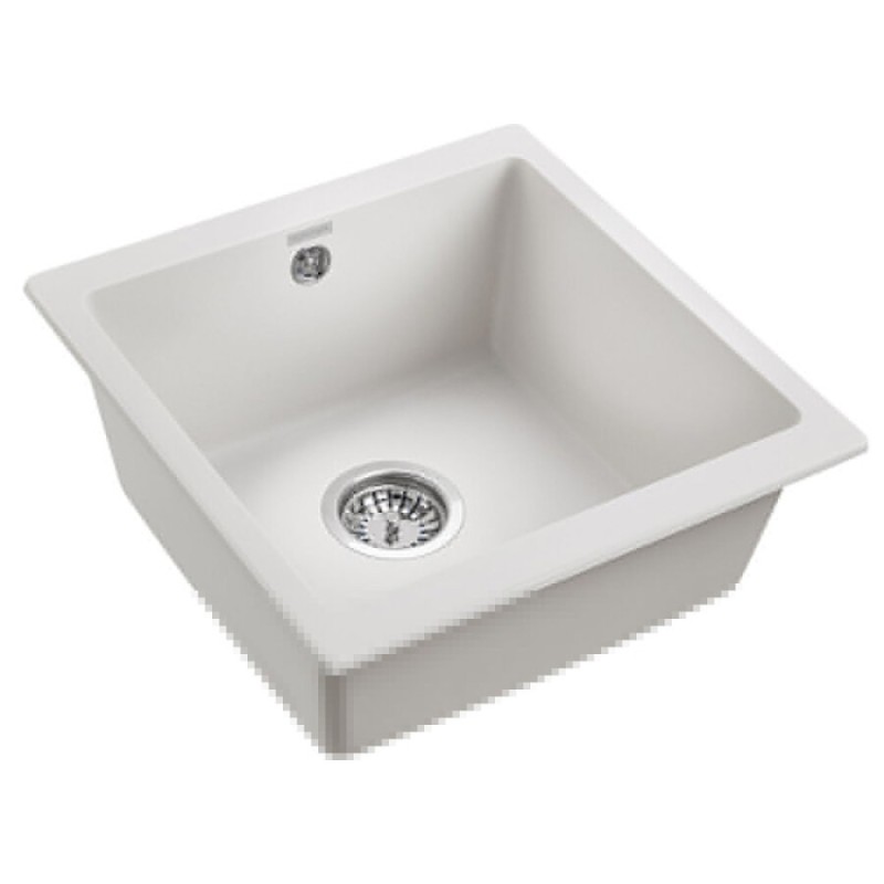 Мойка кухонная Paulmark Gera PM104546-WH, 45 см, кварцевая, белая