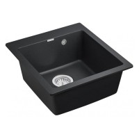 Мойка кухонная Paulmark Kante PM104651-BL, 46.5 см, кварцевая, черный