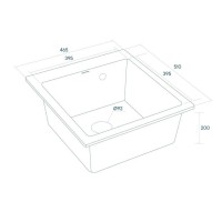 Мойка кухонная Paulmark Kante PM104651-GR, 46.5 см, кварцевая, серый