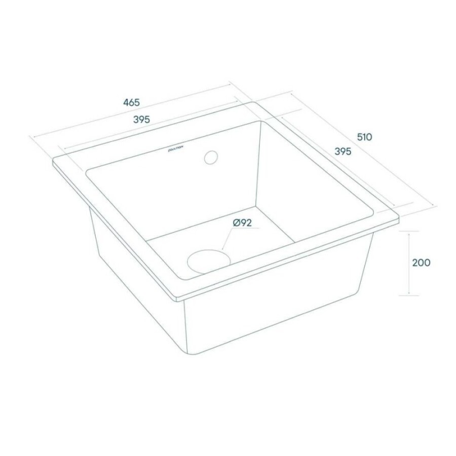 Мойка кухонная Paulmark Kante PM104651-GR, 46.5 см, кварцевая, серый