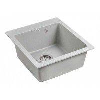 Мойка кухонная Paulmark Kante PM104651-GR, 46.5 см, кварцевая, серый