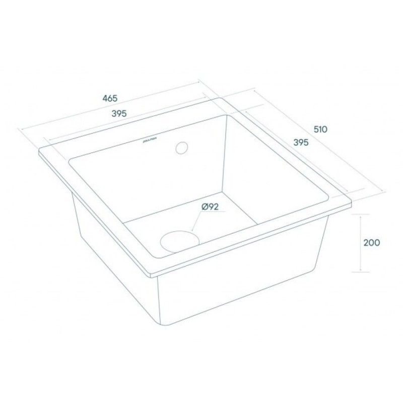 Мойка кухонная Paulmark Kante PM104651-WH, 46.5 см, кварцевая, белый