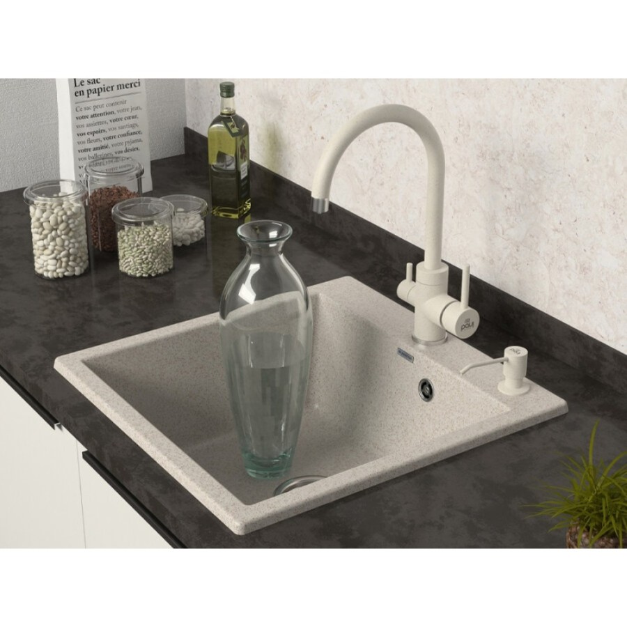 Мойка кухонная Paulmark Kante PM105152-BE, 51 см, кварцевая, бежевый