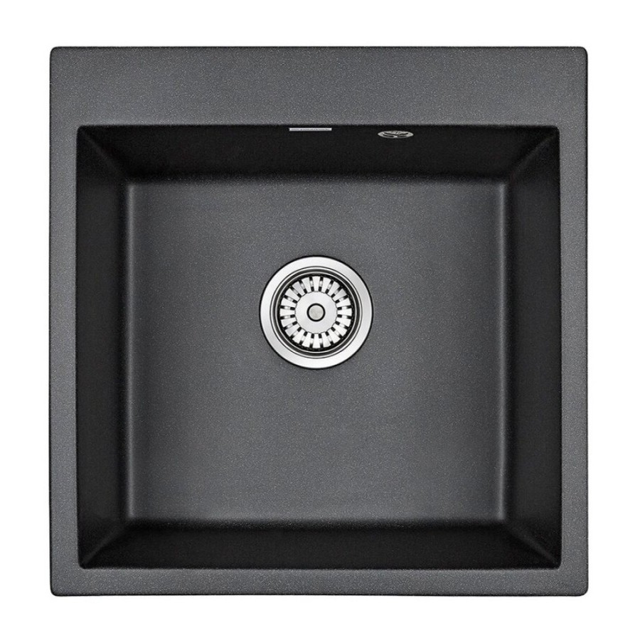 Мойка кухонная Paulmark Kante PM105152-BL, 51 см, кварцевая, черный
