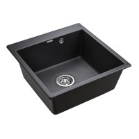 Мойка кухонная Paulmark Kante PM105152-BL, 51 см, кварцевая, черный