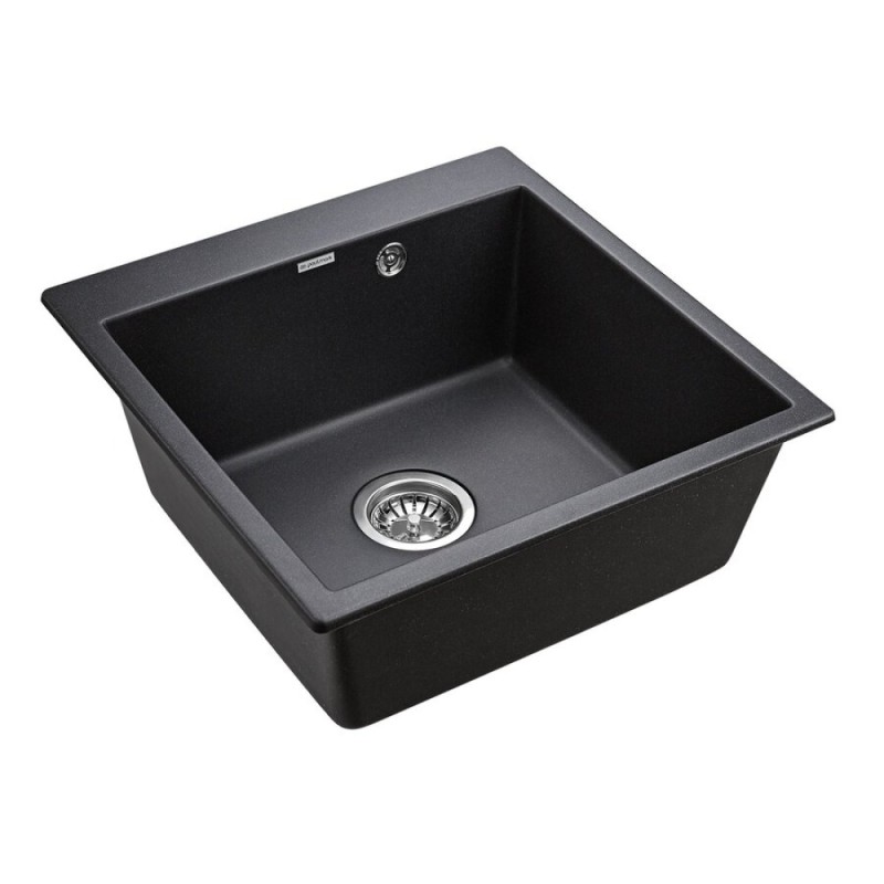 Мойка кухонная Paulmark Kante PM105152-BL, 51 см, кварцевая, черный