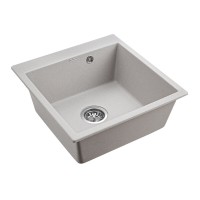 Мойка кухонная Paulmark Kante PM105152-GR, 51 см, кварцевая, серый
