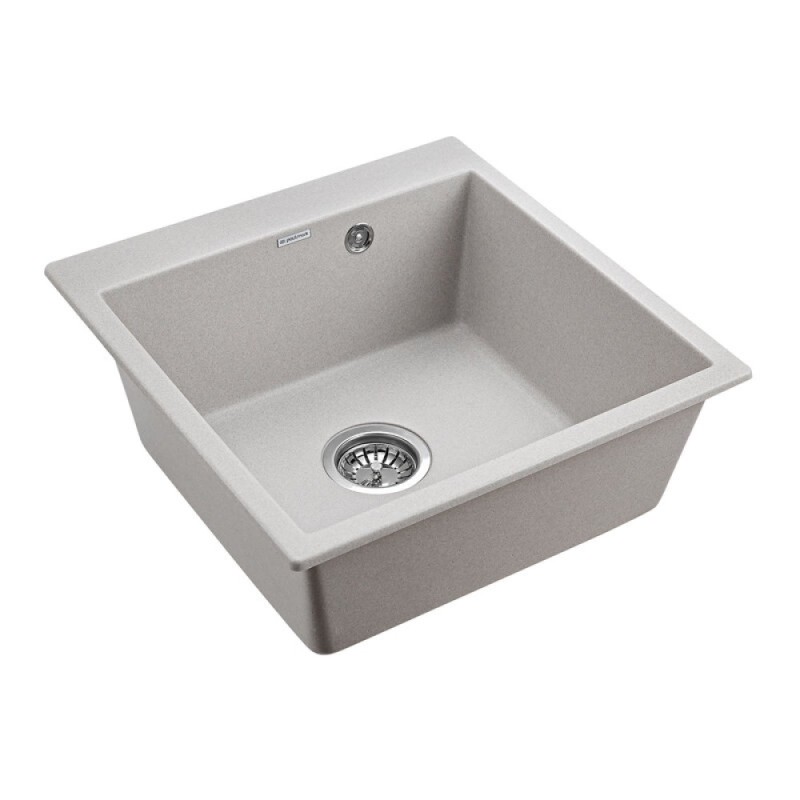 Мойка кухонная Paulmark Kante PM105152-GR, 51 см, кварцевая, серый