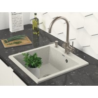 Мойка кухонная Paulmark Kante PM105152-GR, 51 см, кварцевая, серый