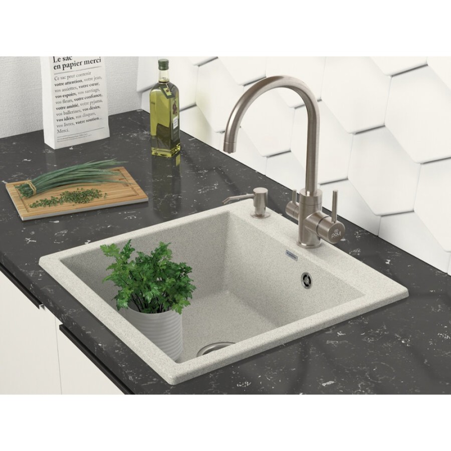 Мойка кухонная Paulmark Kante PM105152-GR, 51 см, кварцевая, серый