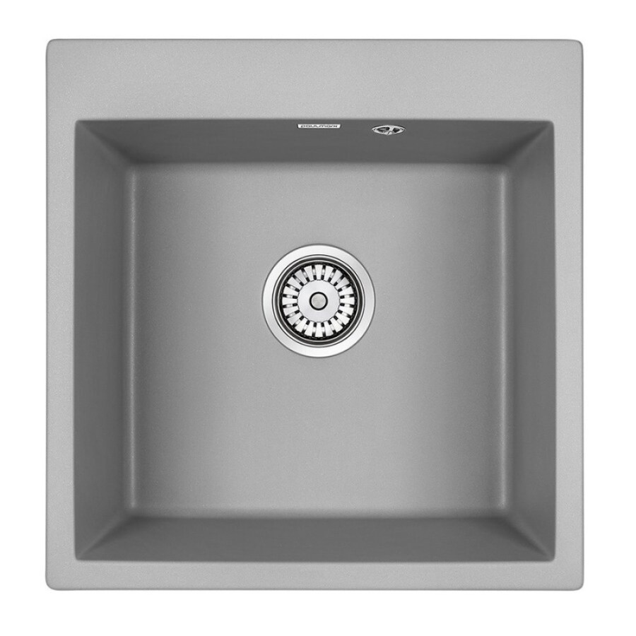 Мойка кухонная Paulmark Kante PM105152-GRM, 51 см, кварцевая, серый металлик