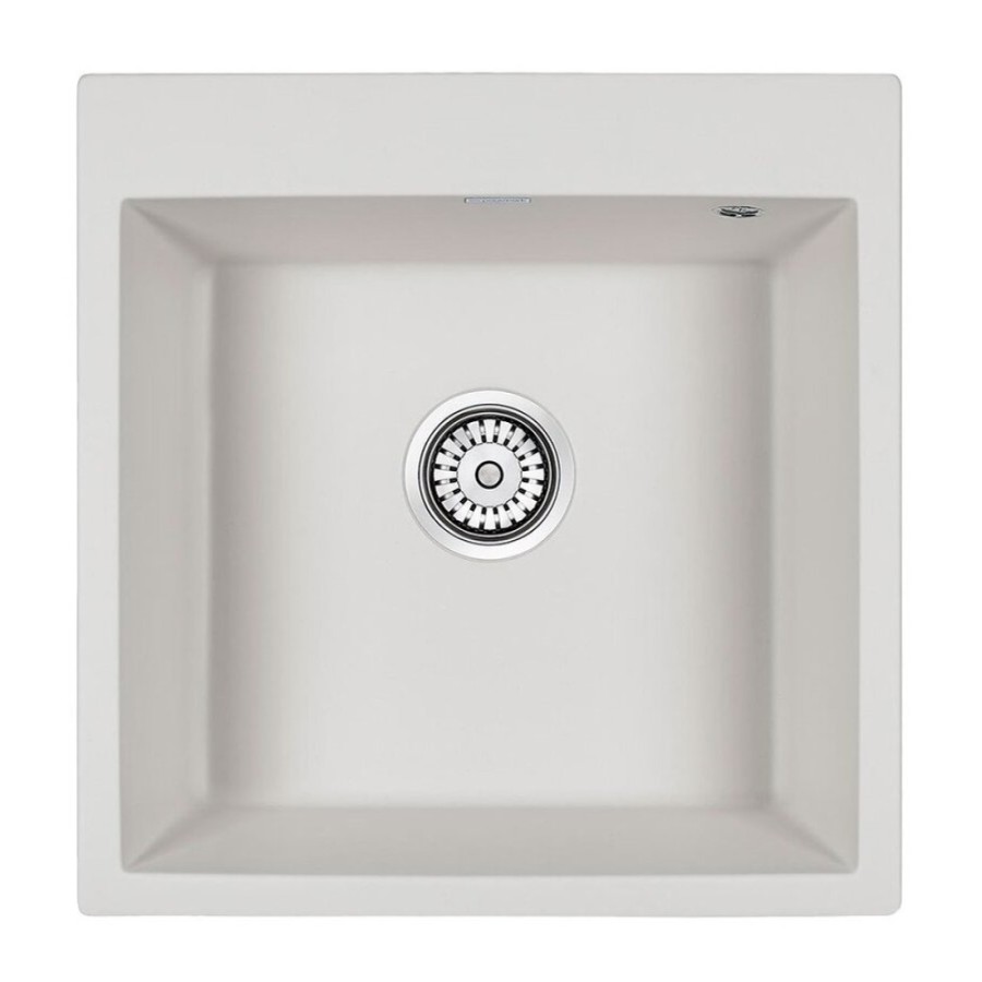 Мойка кухонная Paulmark Kante PM105152-WH, 51 см, кварцевая, белый