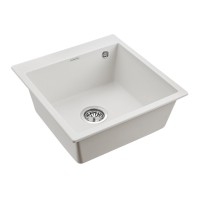 Мойка кухонная Paulmark Kante PM105152-WH, 51 см, кварцевая, белый