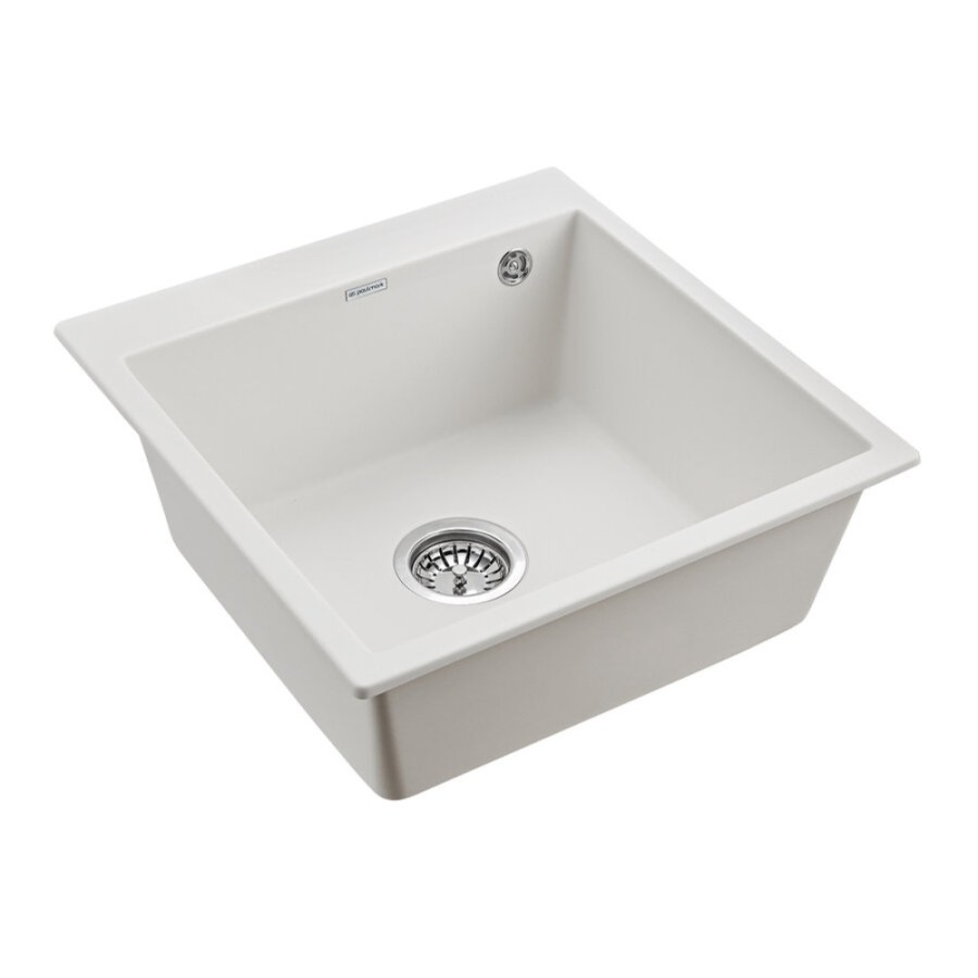 Мойка кухонная Paulmark Kante PM105152-WH, 51 см, кварцевая, белый
