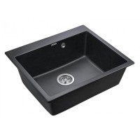 Мойка кухонная Paulmark Kante PM106052-BL, 60 см, кварцевая, черный