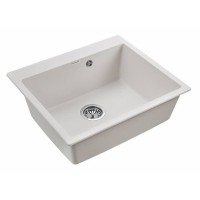 Мойка кухонная Paulmark Kante PM106052-WH, 60 см, кварцевая, белый