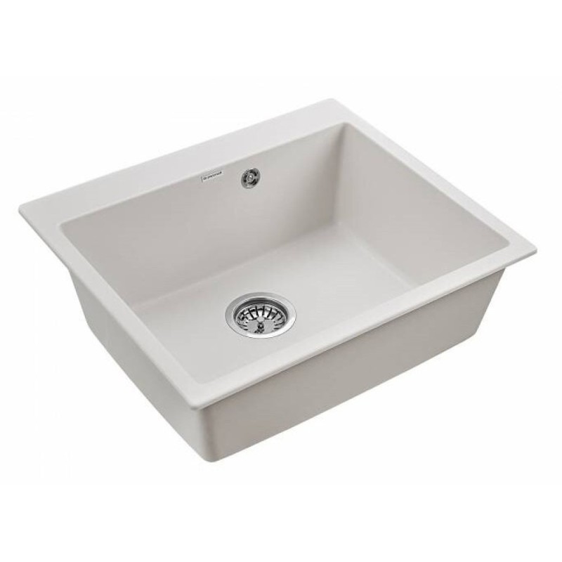 Мойка кухонная Paulmark Kante PM106052-WH, 60 см, кварцевая, белый