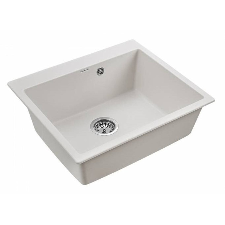 Мойка кухонная Paulmark Kante PM106052-WH, 60 см, кварцевая, белый
