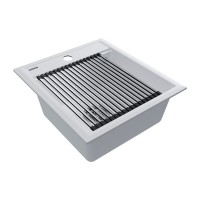 Мойка кухонная Paulmark Stepia 45 PM114651-WH+R375-BS, искусственный камень, с ролл-матом Step, белый