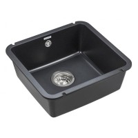Мойка кухонная Paulmark Unter PM204543-BL, 45.5 см, кварцевая, черный