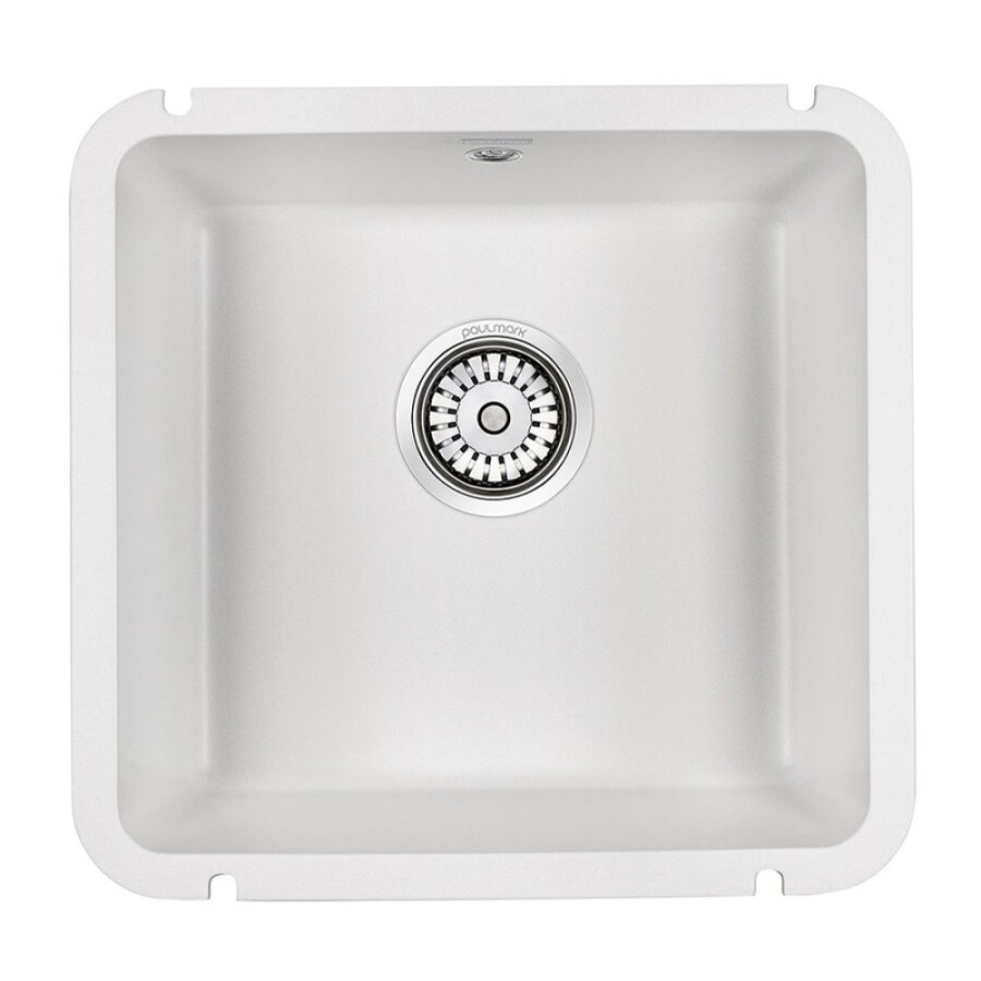 Мойка кухонная Paulmark Unter 50, PM204543-WH, кварцевая, белый