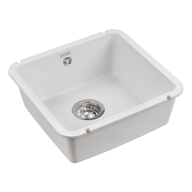 Мойка кухонная Paulmark Unter 50, PM204543-WH, кварцевая, белый