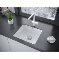 Мойка кухонная Paulmark Unter 50, PM204543-WH, кварцевая, белый