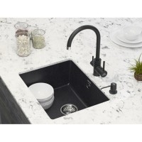 Мойка кухонная Paulmark Gera 60, PM205546-BL, кварцевая, черный