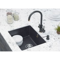 Мойка кухонная Paulmark Gera 60, PM205546-DG, кварцевая, графит
