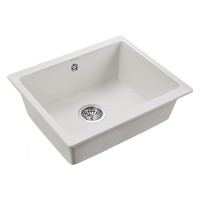 Мойка кухонная Paulmark Gera PM205546-WH, 55 см, кварцевая, белый