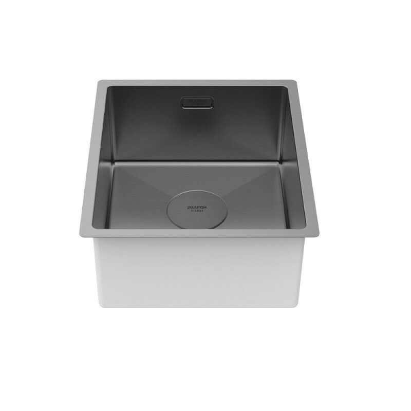 Мойка кухонная Paulmark Next 38 UNI, PM213844-GM, 38 см, цвет вороненая сталь