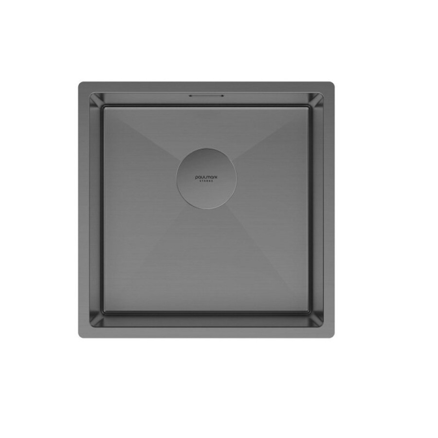 Мойка кухонная Paulmark Next 44 UNI, PM214444-GM, 44 см, цвет вороненая сталь