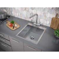 Мойка кухонная Paulmark Kroner PM214551-BS, 45 см, брашированная нержавеющая сталь