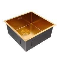 Мойка кухонная Paulmark Next 48 UNI, PM214844-BG, 48 см, золото брашированное