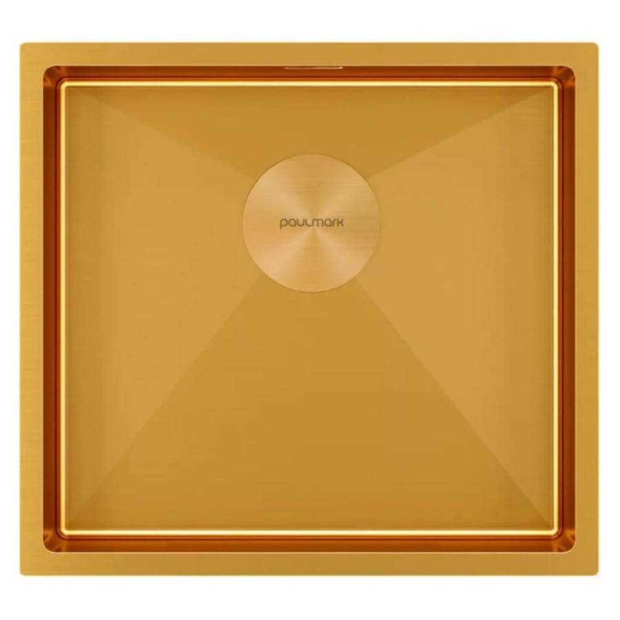 Мойка кухонная Paulmark Next 48 UNI, PM214844-BG, 48 см, золото брашированное