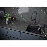 Мойка кухонная Paulmark Next PM215444-MG, 54 см, нержавеющая сталь, PVD серый матовый