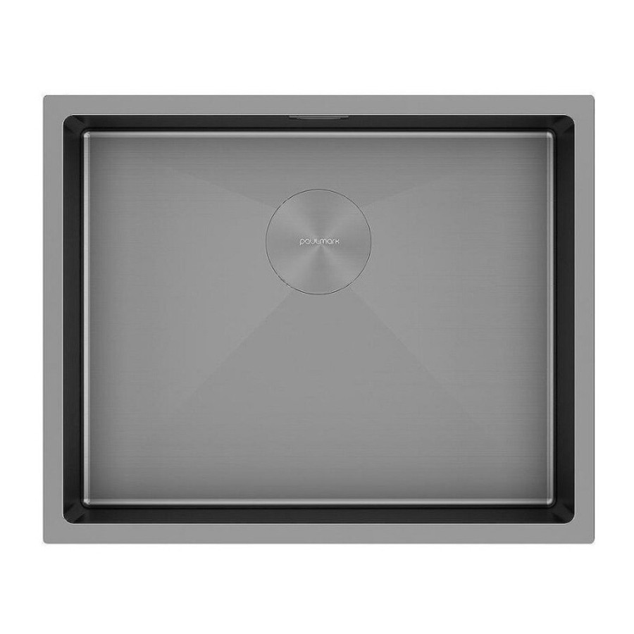 Мойка кухонная Paulmark Next PM215444-MG, 54 см, нержавеющая сталь, PVD серый матовый