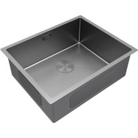 Мойка кухонная Paulmark Next PM215444-MG, 54 см, нержавеющая сталь, PVD серый матовый