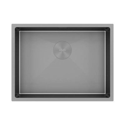 Мойка кухонная Paulmark Next PM215844-MG, 58 см, нержавеющая сталь, цвет серый матовый