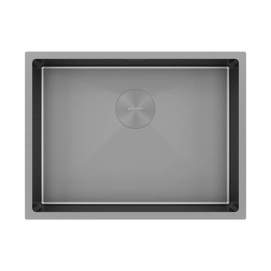 Мойка кухонная Paulmark Next PM215844-MG, 58 см, нержавеющая сталь, цвет серый матовый