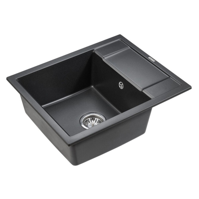 Мойка кухонная Paulmark Flugen PM216050-BL, 60 см, кварцевая, черный