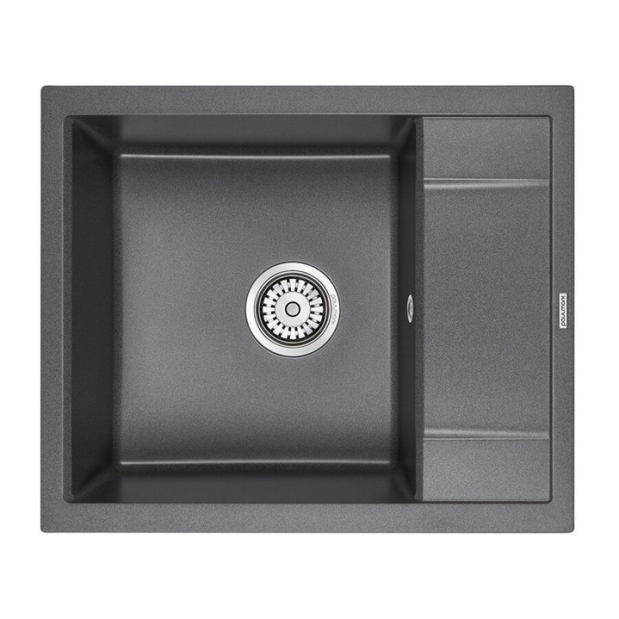 Мойка кухонная Paulmark Flugen PM216050-DG, 60 см, кварцевая, графит