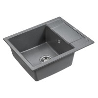 Мойка кухонная Paulmark Flugen PM216050-DG, 60 см, кварцевая, графит