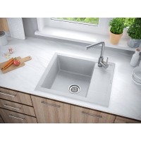 Мойка кухонная Paulmark Flugen PM216050-GR, 60 см, кварцевая, серый